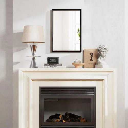 Miniatura 3 de Espejo de baño negro, espejo de baño biselado de 16 x 24 pulgadas para pared, espejo con marco negro antioxidante para decoración de baño, sala