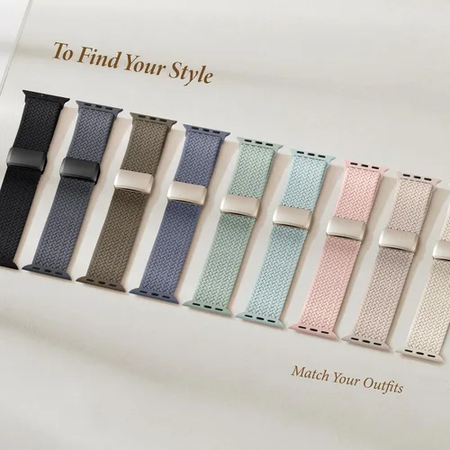 Miniatura 4 de Bandas elásticas trenzadas con cierre magnético compatibles con Apple Watch de 1.496 pulgadas, 1.575 pulgadas, 1.614 pulgadas, 1.654 pulgadas, 1.732