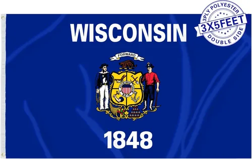 Miniatura 12 de AMZFLAG Wyoming State Flag 3x5 ft Outdoor, Heavy Duty WY Wyoming Flags with 2 Brass Grommets, Patriotic Double Sided State of Wyoming Flag 3 Ply