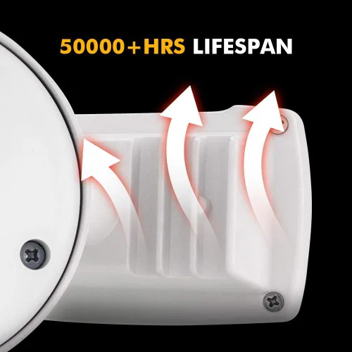 Miniatura 5 de LUTEC Foco LED de 3500 lúmenes 32 W 5000 K, doble cabezal integrado, resistente al agua al atardecer y al amanecer, luz de pared de seguridad Blanco