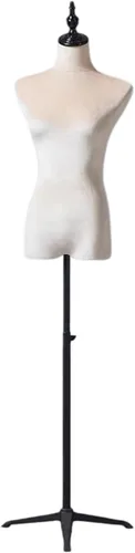 Maniquí de cuerpo completo femenino de altura ajustable, soporte de ropa, brazo de madera desmontable utilizado para mostrar ropa (blanco, torso)
