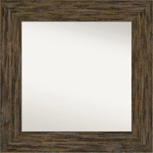 Amanti Art Espejo personalizado, espejo de baño marrón Fencepost, espejo de pared o espejo de tocador de baño sobre el fregadero (27 x 27 pulgadas),