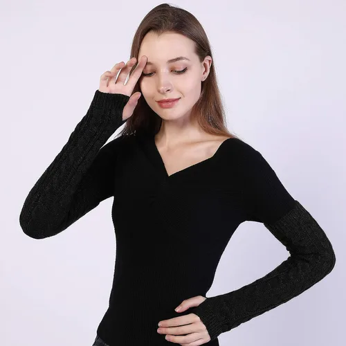 Miniatura 3 de Bellady Guantes de invierno para mujer, cálidos sobre el codo, guantes largos sin dedos con agujero para el pulgar, guantes de punto para calentar