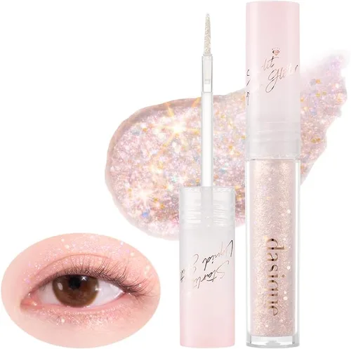 dasique Starlit Jewel - Brillo Líquido con Purpurina (04 Cuarzo Rosa) | Sombra de purpurina brillante | Maquillaje coreano | Maquillaje de ojos
