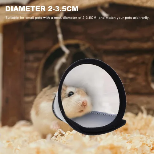 Miniatura 2 de balacoo Collar de recuperación de hámster pequeño para mascotas, suave, mini círculo Elizabeth, cono de cuello ajustable para animales pequeños