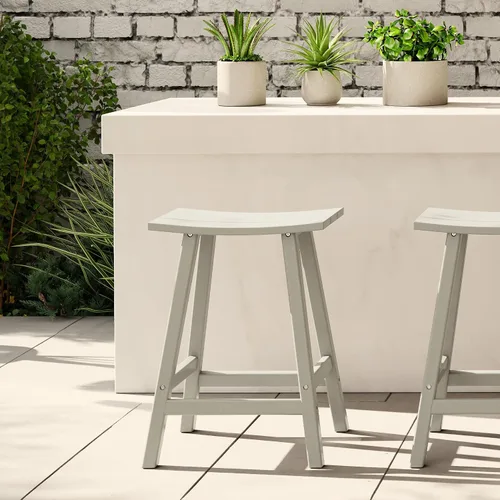 Miniatura 41 de WestinTrends Malibu - Juego de 2 taburetes para sillín para exteriores/patio, 24 alturas, color rojo