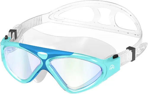 Miniatura 7 de OutdoorMaster Máscara de natación - Máscara de natación de visión amplia y gafas antivaho impermeable Espejo Bb-azul