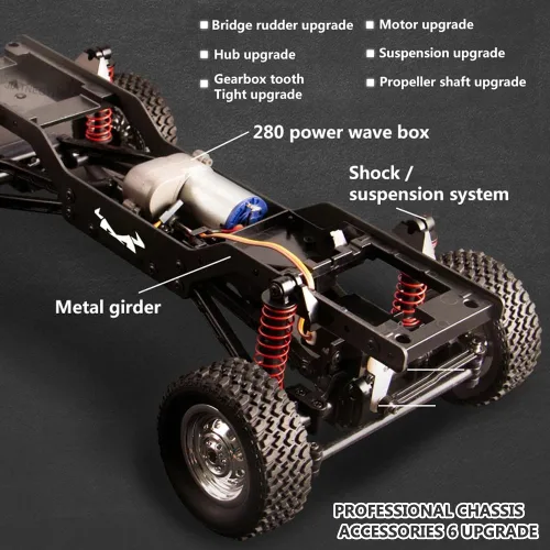 Miniatura 7 de GoolRC RC Rock Crawler, coche de control remoto a escala 1:12, camión RC todoterreno 4WD de 2.4Ghz, vehículo de escalada en todo terreno, regalos
