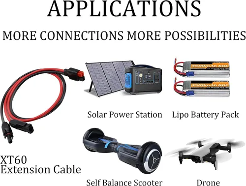 Miniatura 5 de Conector 10AWG (M-C-4) a (an-der-Son) Conector de cable de panel solar de alimentación hembra, conector solar a puerto de anuncios para Goal Zero