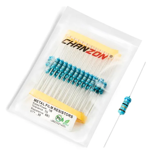 Miniatura 42 de Chanzon 50 piezas 1 W 10 Ω ohm Resistencia de película metálica fija de tolerancia 0.01 ±1% 10R MF Resistencias de agujero pasante con limitación