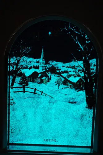 Miniatura 4 de JUSTIME Reloj de mesa luminoso Polaris Silent Night de 12 canciones de villancicos de Navidad, decoración de Navidad, multicolor, selección