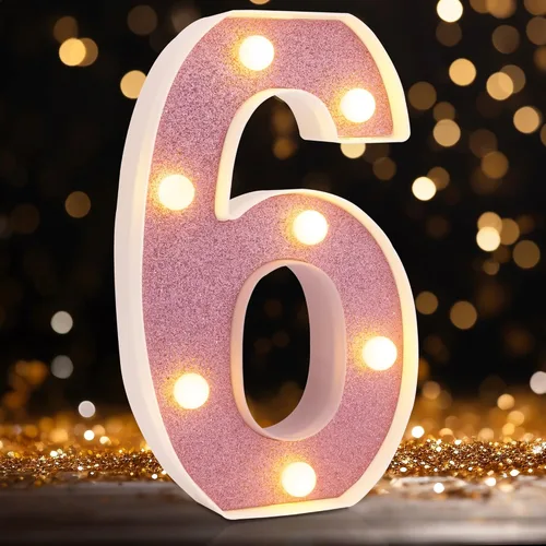 Miniatura 35 de Letras pequeñas de marquesina LED, letras iluminadas, letras LED de 8.58 pulgadas, letrero iluminado a pilas para mesa, fiesta, cumpleaños