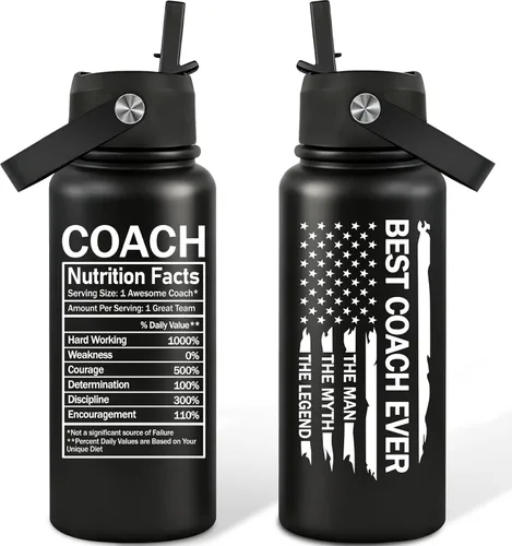 Regalos de entrenador para hombres, baloncesto, fútbol, béisbol, softbol, gimnasia, danza, natación, entrenadores de natación, regalos - Botella de