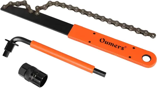 Miniatura 2 de Oumers Herramienta de extracción de casete de bicicleta con látigo de cadena y llave auxiliar, herramientas de extracción de piñones de bicicleta