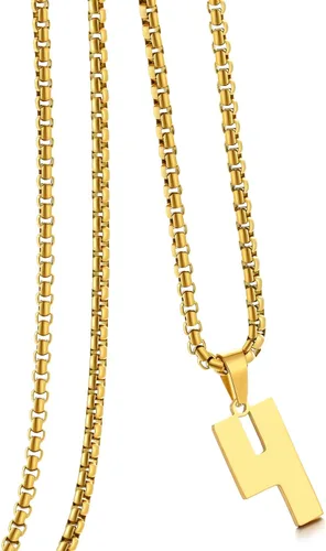 Miniatura 167 de Collar de Número Dorado para Hombre, Cadena de Acero Inoxidable con Colgante de Número para Atletas, Joyería Deportiva Personalizada para Niños