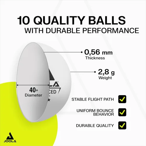 Miniatura 5 de JOOLA Quattro - Juego de 4 palas de ping pong, incluye 10 pelotas de ping pong avanzadas de 3 estrellas y estuche de almacenamiento, 4 paletas