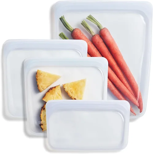 Miniatura 2 de Stasher Bolsas de almacenamiento de silicona reutilizables (paquete de 4) + bolsa de aperitivos