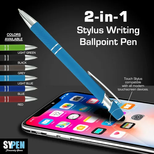 Miniatura 2 de Bolígrafo 2 en 1 para pantallas táctiles, compatible con iPad, iPhone, Android, bolígrafos universales para tablet, bolígrafos multiusos, paquete