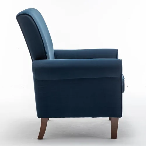 Miniatura 3 de Container Furniture Direct Sillón clásico con marco de madera de abedul y cómodos reposabrazos enrollados, sillones para sala de estar, dormitorio