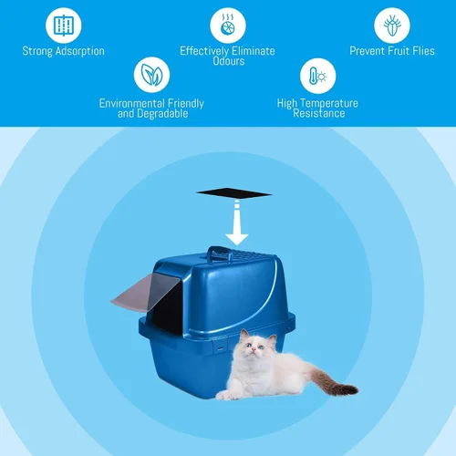 Miniatura 2 de Paquete de 10 filtros de repuesto para caja de arena para gatos, insertos de filtro de olor de carbón activado, compatible con bandeja para gatos