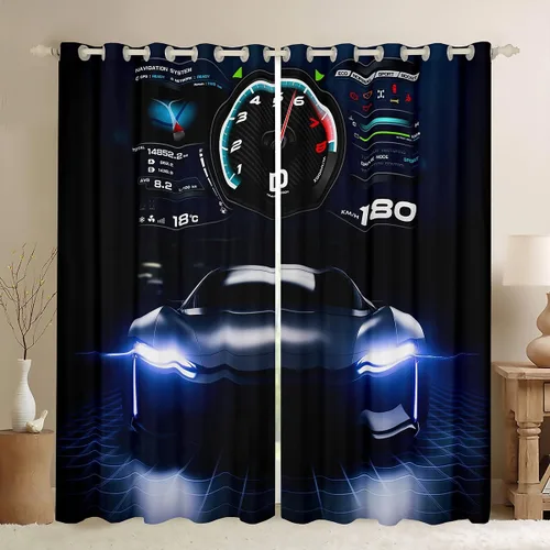 Miniatura 13 de Cortinas de ventana con bandera estadounidense, cortinas de fútbol para niños, 42 pulgadas de ancho x 84 pulgadas de largo, tratamientos de ventana