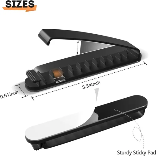 Miniatura 3 de pzoz Clips para cables, paquete de 3 organizadores de cables, organizador de cables para organizar el hogar, oficina, escritorio, teléfono, cable