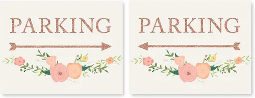 Miniatura 62 de Andaz Press Letreros de fiesta de boda, purpurina de oro rosa sintético con flores, 8.5 x 11 pulgadas, resalta tu versículo bíblico favorito