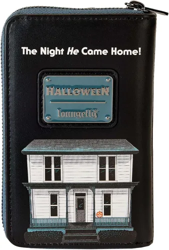 Miniatura 2 de Loungefly Halloween Brújula Internacional Michael Myers Máscara Zip Wallet Carteras de Halloween, Negro -, Bifold