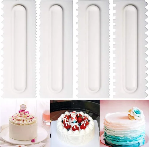 Hofumix - Raspador de tartas para decoración de pasteles, peine de glaseado más suave con borde de pastel, espátulas de crema más suaves para