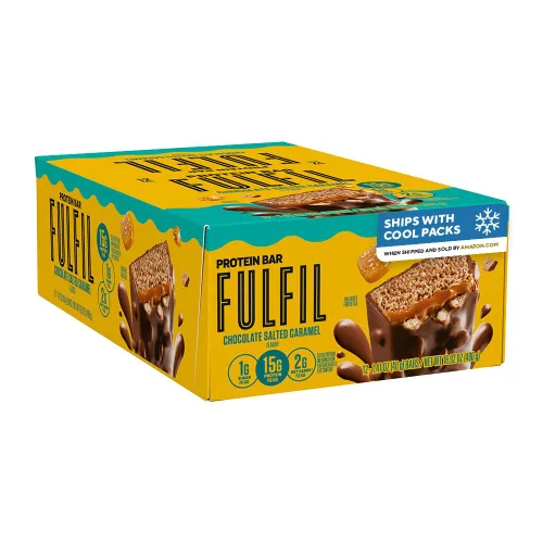 Miniatura 11 de FULFIL Barritas proteicas con sabor a avellana y chocolate, sin gluten, con 0.55 onzas de proteína, grapas de despensa, 12