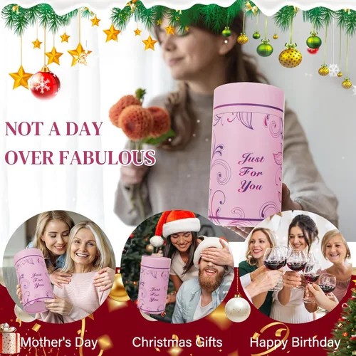 Miniatura 8 de Regalos para mujeres, "Not a Day Over Fabulous" Copas de vino personalizadas, Regalos de cumpleaños, Copas de vino, Regalos del día de la madre