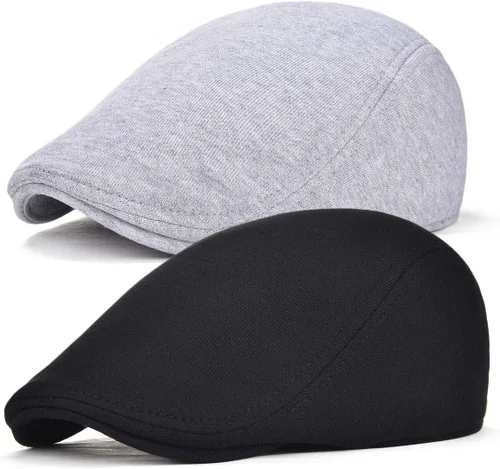 Miniatura 6 de FEINION Gorra Newsboy de Algodón para Hombre de Ajuste Suave Sombrero de Taxista