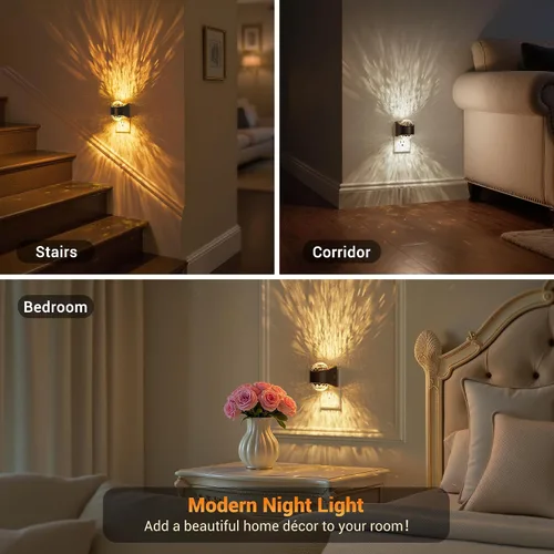 Miniatura 5 de JandCase Luces nocturnas enchufables a la pared, proyector de estrellas, luz nocturna de galaxia automática 3CCT, enchufe con sensor de luz
