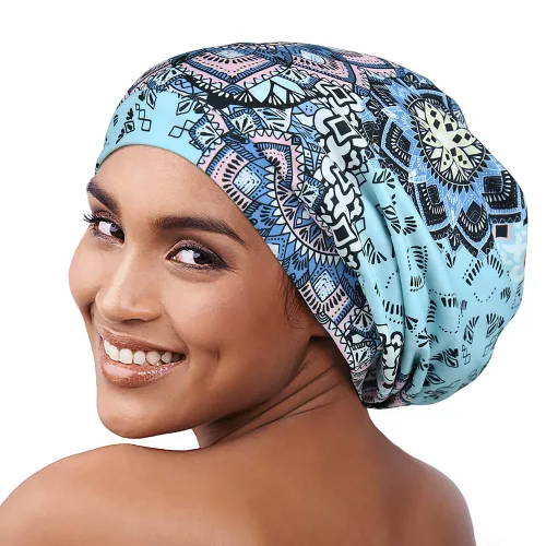 Miniatura 150 de Alnorm - Gorro con forro de satén y suave banda elástica para hombres y mujeres, talla única Se ajusta a la mayoría