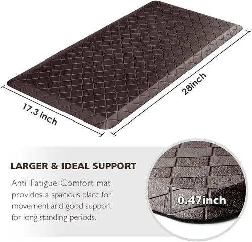 Miniatura 2 de HappyTrends - Tapete acolchado antifatiga y antideslizante, 17.3 x 28 pulgadas, grueso, resistente, impermeable, ergonómico, cómodo, para cocina