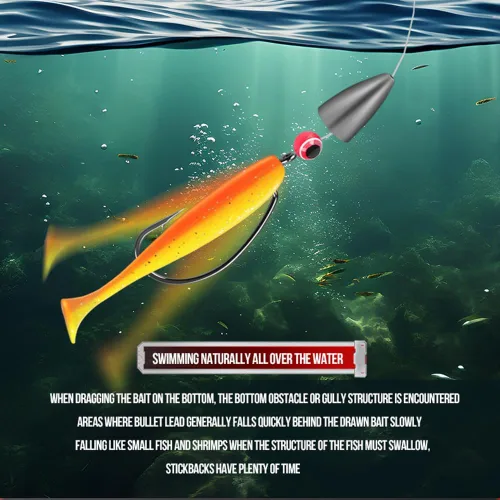 Miniatura 4 de Juego de cebo, juego de señuelos de pesca, juego de caja de equipo de pesca de lubina y trucha, incluye ganchos, gusanos, regalos de pesca