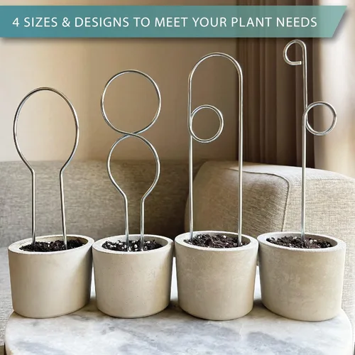Miniatura 8 de Pequeño enrejado de metal para plantas de interior, estacas de metal para plantas trepadoras, soporte para plantas en maceta, orquídeas, Monstera