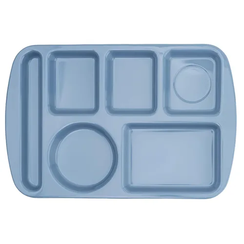 Miniatura 10 de G.E.T. Bandeja escolar para cafetería con 6 compartimentos, para zurdos, 10 x 14 pulgadas, verde bosque (paquete de 4)