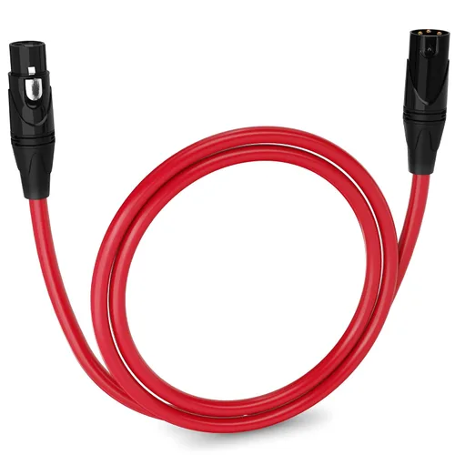 Miniatura 48 de LyxPro Cable de micrófono XLR hembra a macho de ángulo recto de 3 pines de 1.5 pies para altavoces amplificados, interfaz de audio, rendimiento