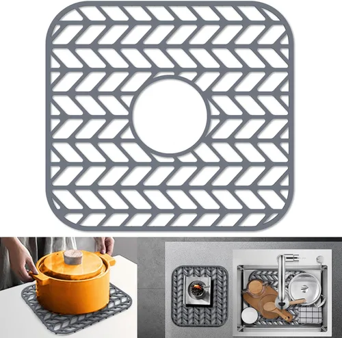 Protectores de fregadero para fregadero de cocina de 12, 13, 16, 18, 19, 24, 26, 28, 29, 30 pulgadas, alfombrilla de silicona para fregadero de