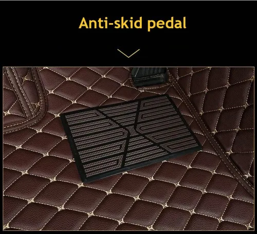Miniatura 5 de Tapetes de cuero impermeables para automóvil y SUV, alfombrillas para hombres y mujeres, negro y beige, personalizable (color marrón)