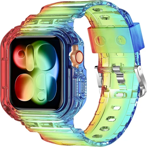 Miniatura 13 de XYF Compatible con correas cristalinas para Apple Watch de 1.929 in, 1.811 in, 1.772 in, 1.732 in, 1.654 in, 1.614 in, 1.575 in, 1.496 in, funda