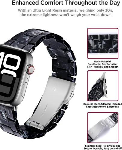 Miniatura 2 de Miimall Women Resin Bands for Apple Watch Series 10 9 8 7 6 5 4 3 2 1 Ultra SE Colorful Dressy Cute Classy Lightweight Comfort 38mm 40mm 41mm 42mm