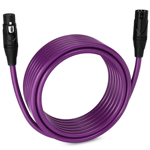 Miniatura 76 de LyxPro Cable de micrófono XLR hembra a macho de ángulo recto de 3 pines de 1.5 pies para altavoces amplificados, interfaz de audio, rendimiento