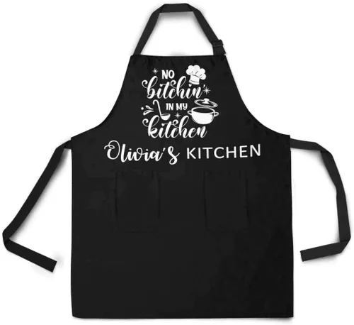 Miniatura 4 de Delantal de cocina con nombre personalizado para mujeres y hombres