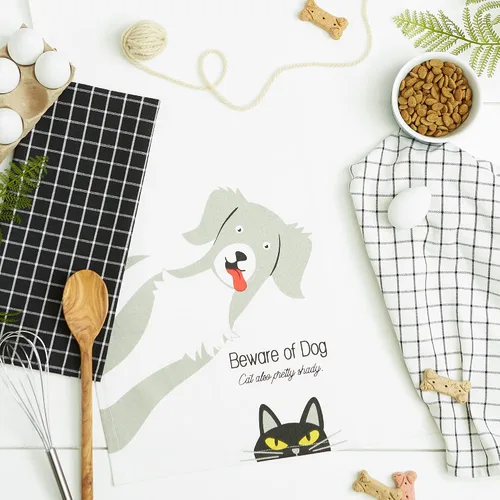 Miniatura 5 de DII Everyday Pets Kitchen Collection - Juego de toallas absorbentes de cocina, 18 x 28 pulgadas, Beware, 3