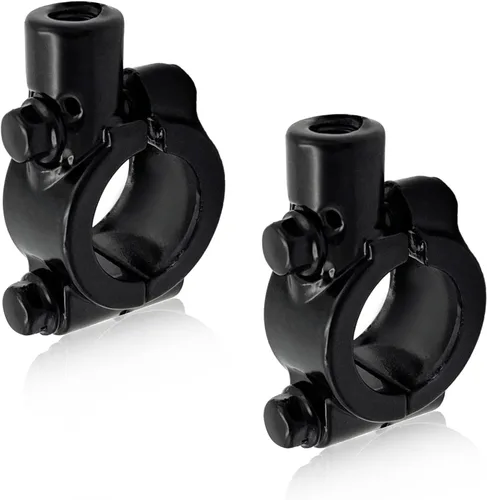 Miniatura 7 de 2 piezas de soporte de montaje para espejo de manillar de motocicleta, abrazadera de montaje de rosca de espejo de aluminio de 7/8", adaptador