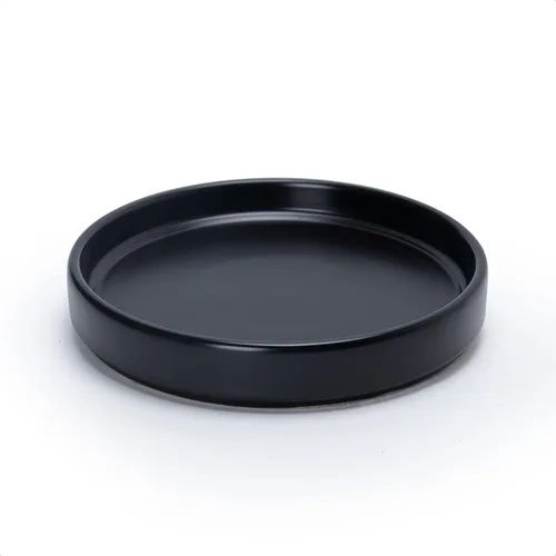 Miniatura 24 de D'vine Dev Maceta Redonda Moderna de Cerámica de 3.7 Pulgadas con Platillo, Bandeja de Drenaje para Macetas de Interior, Negro Mate, 97-T-B-1