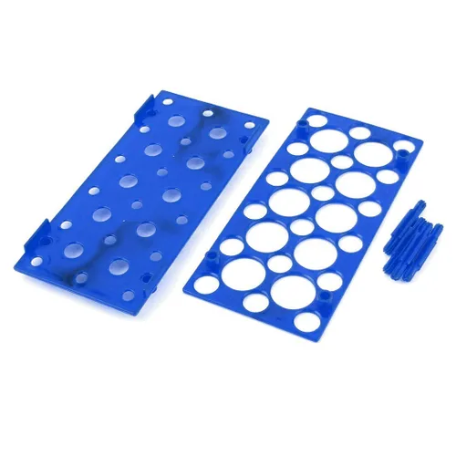 Miniatura 3 de Driak Estante de tubo de centrífuga de plástico de 28 pozos Estantes desmontables de la tina usados para tubo de centrífuga de 0.3 fl oz, 0.5 fl oz