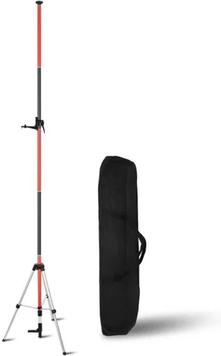 Mástil telescópico, mástil de soporte telescópico para nivel láser con trípode y soporte para niveles láser de láseres rotativos y lineales